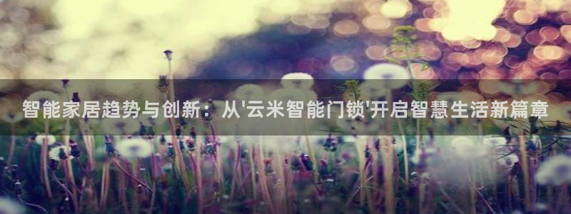 金诺利年会：智能家居趋势与创新：从\'云米智能门锁\'开启智