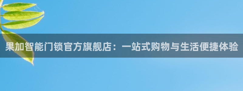 金年会18 28：果加智能门锁官方旗舰店：一站式购物与生活便