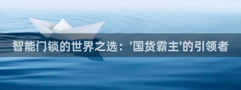 金年会APP安装下载：智能门锁的世界之选：\'国货霸主\'的