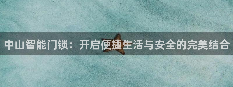 金年会VIP：中山智能门锁：开启便捷生活与安全的完美结合