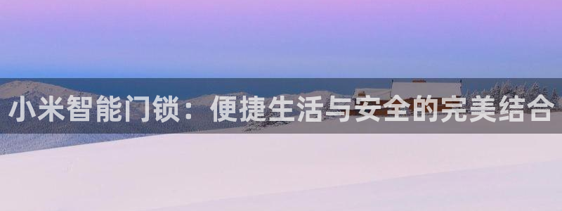 金年会是正规平台吗：小米智能门锁：便捷生活与安全的完美结合